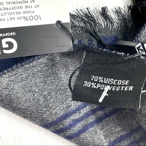 Geoffrey Beene Men’s Winter Scarf Plaid Lightweight Reversible New - Picture 5 of 12